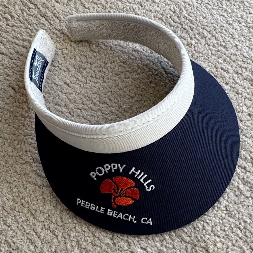 Poppy Hills Golf Visor - Navy and White